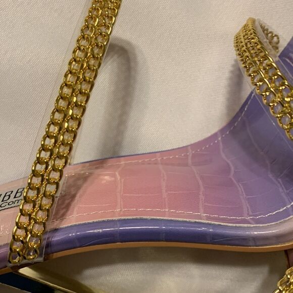 Cape Robbin Size 8 Strappy goldchain heels with goldtone heels - Picture 11 of 13